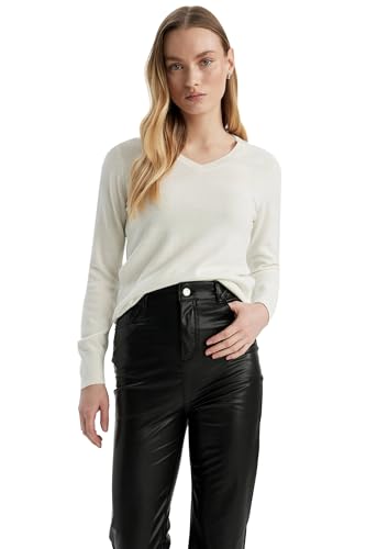 DeFacto Damski sweter Tricot, écru, XL