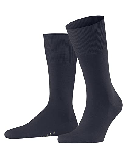 FALKE Mężczyźni Skarpety Airport M SO Wełna Merynosa Bawełna jednokolorowe 1 Para, Niebieski (Dark Blue Melange 6688), 41-42