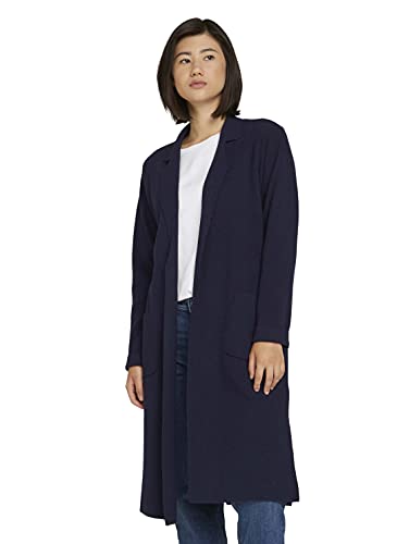TOM TAILOR Damski Długi płaszcz z dzianiny 1027107, 10668 - Sky Captain Blue, XL