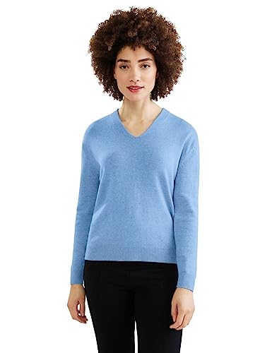 Street One Damski sweter z dzianiny, Bay Blue Melange, 42