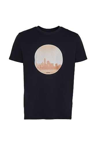 ESPRIT Męski T-shirt 043EE2K351, 400/NAVY, M, 400/granatowy, M