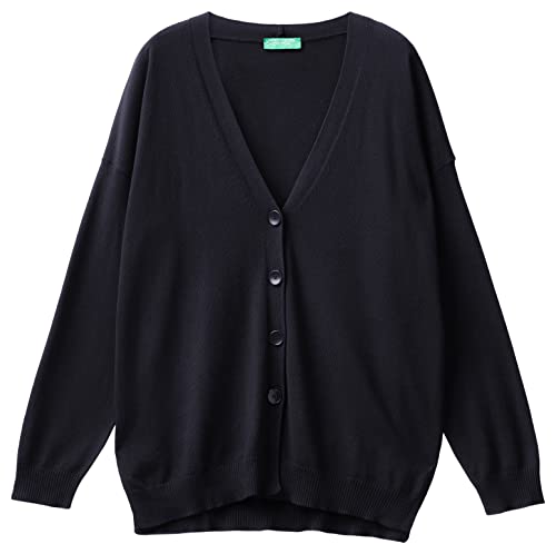 United Colors of Benetton Damski kardigan M/L 103cd601o kardigan, czarny 100, XS, czarny 100, XS