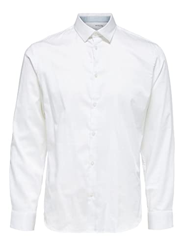 SELECTED HOMME Koszula męska z bawełny organicznej, strecz, Bright White 1, M