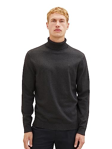 TOM TAILOR sweter męski, 10617 - Black Grey Melange, S