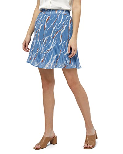 Minus Damska krótka spódnica Rikka Mia, Dżinsowa niebieska grafika nadruk, 40