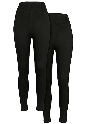 Urban Classics Damskie legginsy z wysokim stanem Jersey Legginsy 2-pak czarne L, czarny + czarny, L