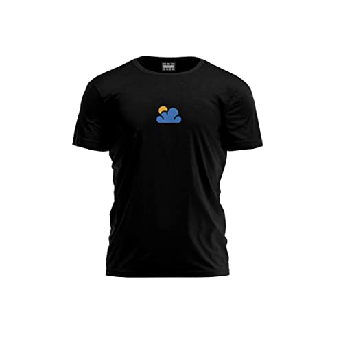 Bona Basics, Męski T-shirt z cyfrowym nadrukiem,% 100 bawełna, czarny, na co dzień, męskie topy, rozmiar: L, czarny, L