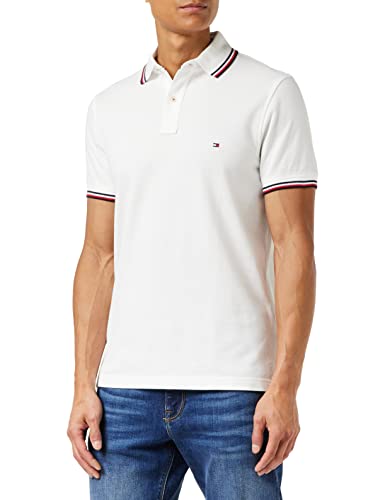Tommy Hilfiger Męska koszulka polo Tommy Tipped Slim, biały, 3XL