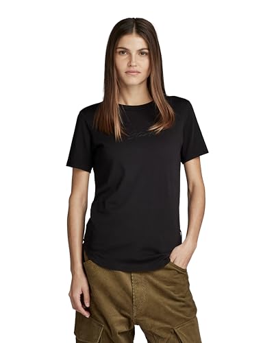 G-STAR RAW Damska koszulka z autografem Slim R T Wmn, Czarny (Dk Black D24216-4107-6484), XXS