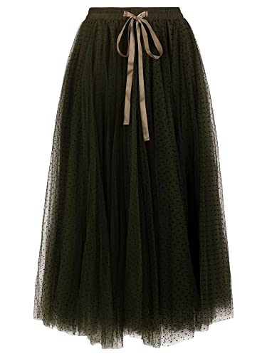 ApartFashion Women's APART spódnica tiulowa na całej powierzchni z kropkami, khaki, normalna, khaki, XS