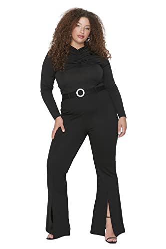 Trendyol Damskie spodnie TBBAW23AR0001/Siyah, czarne, 2XL, Czarny, XXL