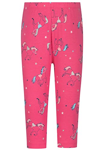 SALT AND PEPPER Dziewczęce legginsy Capri Horses AOP, różowe Paradise, Paradise Pink, 98 cm