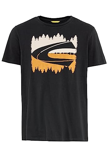 camel active Męski T-shirt z bawełny organicznej, asfaltowy, L