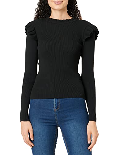 ONLY Damski sweter Onlsia Sally Ruffle Ls KNT Noos, czarny, 3XL