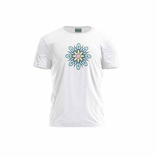 Green Fish, Męski T-shirt z cyfrowym nadrukiem,% 100 bawełna, biały, na co dzień, męskie topy, rozmiar: M, biały, M