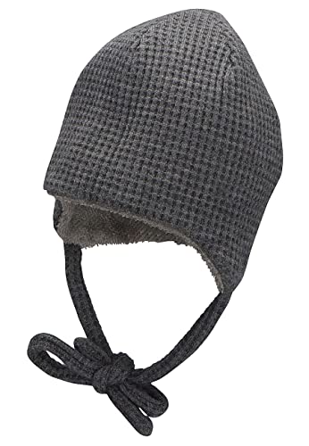 Sterntaler Chłopięca czapka beanie o wyglądzie waflowym, szara, 35