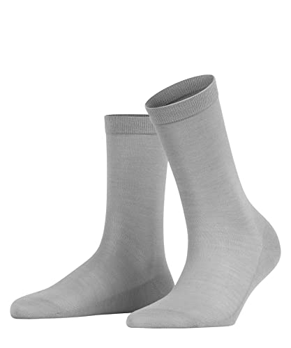 FALKE Sensual Silk Skarpetki damskie Bawełna Jedwab Biały Czarny Plus Lekkie Kolory Wzmocnione Bez Wzorów na każdą okazję Lato lub Zimę 1 Para, Szary (Silver 3290), 35-36 EU