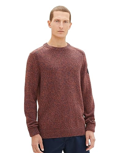TOM TAILOR sweter męski, 32740 – granatowa (Navy Red Orange Blue) Mouline), S