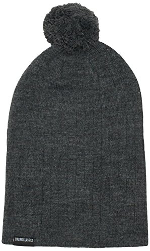 Urban Classics Unisex nauszniki czapka zimowa Bobble Beanie, antracyt, jeden rozmiar