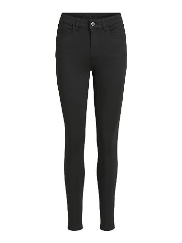 Vila Dżinsy damskie skinny fit z wysokim stanem, czarny, XXL