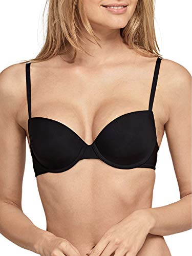Schiesser Damski biustonosz z fiszbinami z podkładką - 152995, czarny, 90B