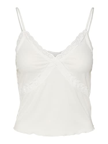 Bestseller A/S VMDITTE Singlet Crop JRS NOOS Top, Snow White, L, Snow White, L