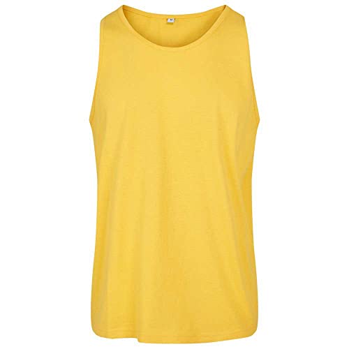 Build Your Brand Męski Basic Tank T-Shirt, Basic męski tank top z bawełny na lato, dostępny w wielu kolorach, rozmiary XS-5XL, ó?ty Taxi, M