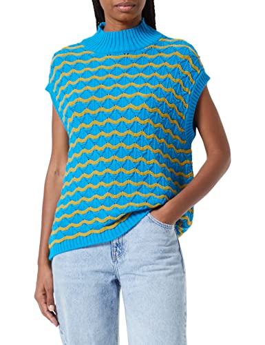 United Colors of Benetton Kamizelka damska, Wielokolorowy jasnoniebieski i żółty 901, M