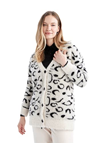 DeFacto Kardigan normalny krój dla kobiet kardigan na topy damski (kamień, XXL), Stone, XXL