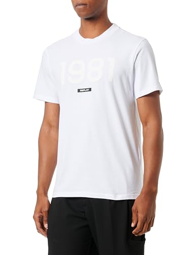 Replay koszulka męska regular fit, 001 White, M