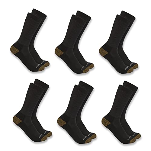 Carhartt męskie skarpetki Midweight Crew, 6 sztuk Skarpetki (6 sztuk), czarny, Large