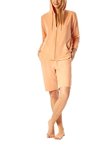 Schiesser Damska bluza z kapturem, pomarańczowy, 44