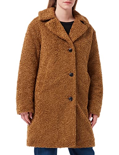 Scotch & Soda Damski płaszcz wełniany Single-Breasted Midi-Length Teddy Coat with Repreve Padding, Złoty piasek 4500, XS