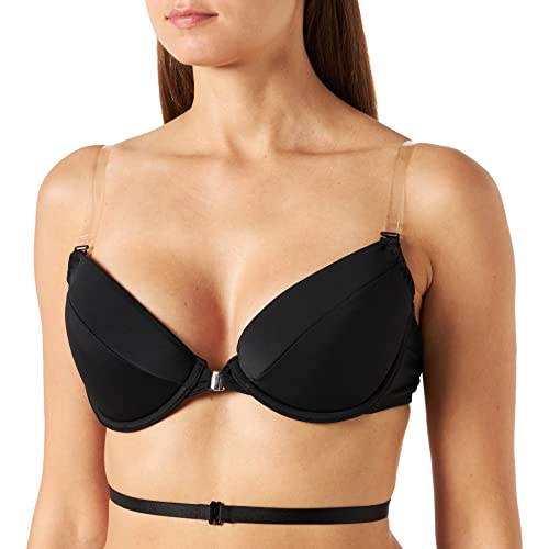 Vivisence 1040 Biustonosz Push-Up Klasyczny Gładki Specjalistyczny, Czarny,70F