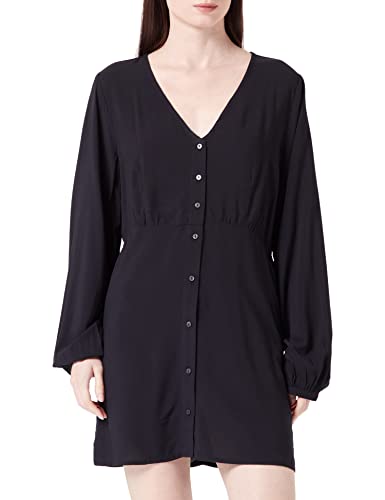 ONLY Women's Onlnova Life L/S THEA Button Dress Sukienka SOLID, czarna, S, czarny, S