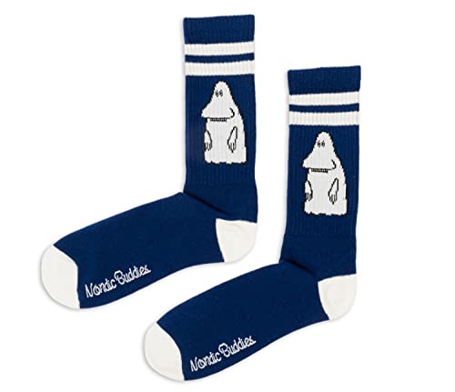 The Groke Męskie skarpety retro Moomin, niebieskie, EU40-45, granatowy, biały, 40-45 EU