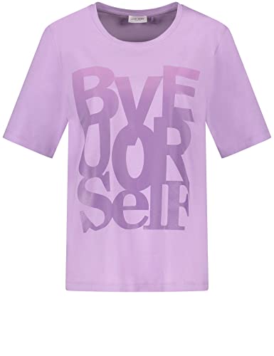 Gerry Weber Damska koszulka z nadrukiem wordingowym z krótkim rękawem, koszulka z rękawem 1/2, nadruk z przodu, Soft Lavender, 34
