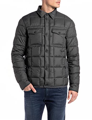 REPLAY Męska kurtka M8278, 291 Titanium, L, 291 Titanium, L