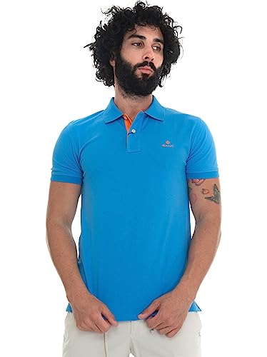 GANT Męska koszulka polo Rugger, Dzień niebieski, M