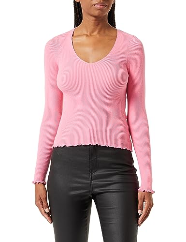 Bestseller A/S Damski VMEVIE LS V-Neck GA NOOS sweter, saszetka różowa, L, Sachet Pink, L