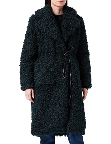 Mexx Damski płaszcz ze sztucznego futra, ciemnozielony (Dark Green), M (DE)