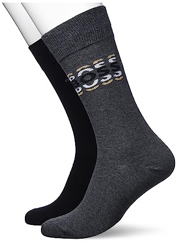 BOSS Męskie skarpety 2P RS Logo CC Regular Socks, czarne, 40-46, czarny, 46 EU