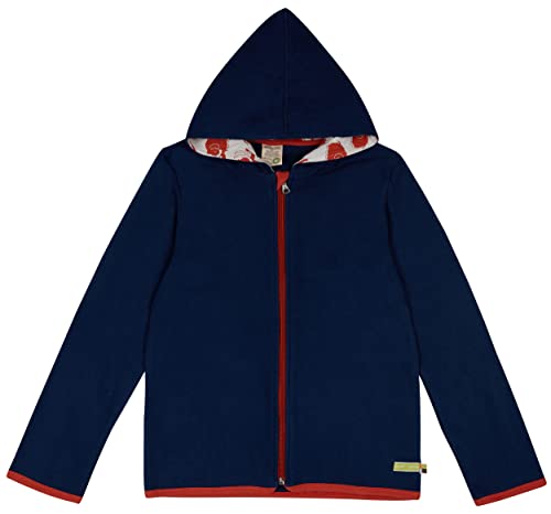 loud + proud Unisex dziecięca kurtka polarowa, certyfikat GOTS, ultramaryna, 86/92