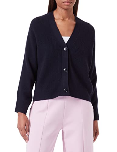 s.Oliver Damska kurtka z dzianiny z dekoltem w serek, Niebieski 5959, 48