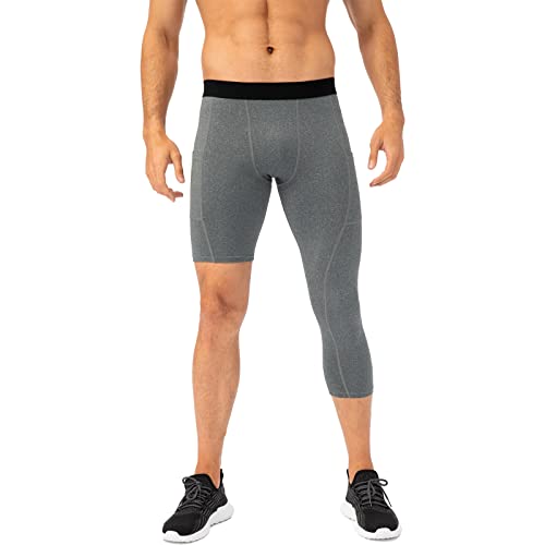 EULLA Legginsy Męskie, Szary Kwiat, XL