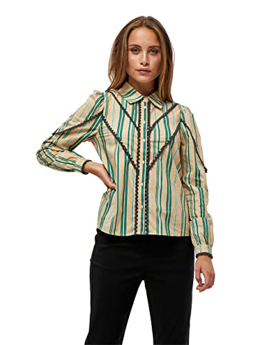 Minus Damska koszula kwietniowa, 9382s Ivy Green Stripe, 38