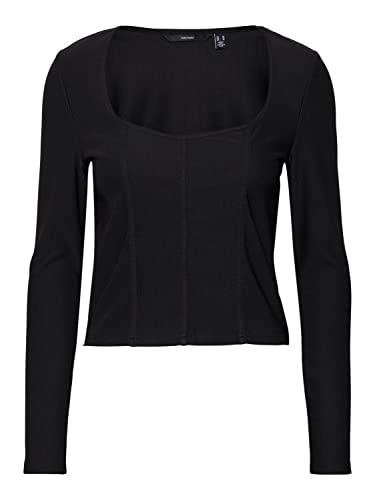 VERO MODA Damski gorset VMASTA LS JRS Top, czarny, S, czarny, S