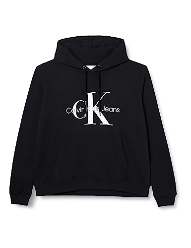 Calvin Klein Jeans Damska bluza z kapturem Core Monologo, Ck czarny, XXS