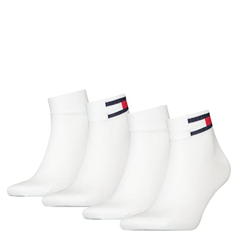 Tommy Hilfiger Męskie buty typu sneaker 4P Coastal Stripe Tencel Casual Sock, białe, 39/42, biały, 39-42 EU