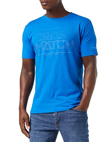 Crosshatch T-shirt męski, NIEBIESKI, S